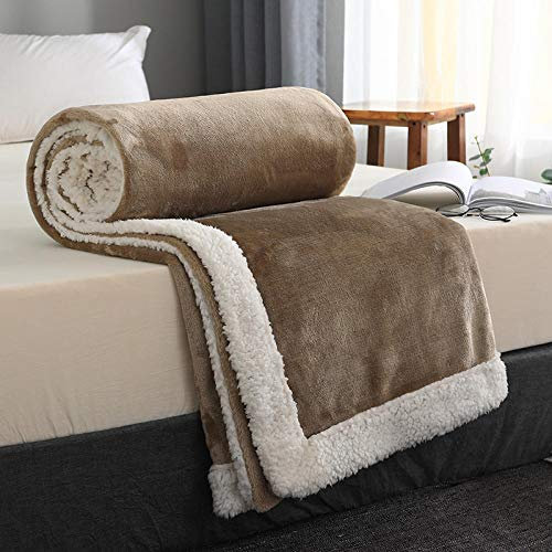 BHCC Pelo Corallo Pisolino Aria Condizionata Coperta Coperta Coperta Divano in Cashmere Agnello Coperta in Microfibra Coperta Soffice Super Soffice Coperta Calda Calda 100 Cm X 120 Cm, Cammello