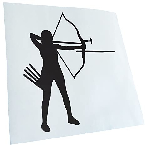Kiwistar - Autoaufkleber - Bogenschießen Bogensport - mattschwarz - 24x21cm - Heckscheibe Auto Aufkleber wetterfest für Kfz LKW Mofa Truck - Sticker außen selbstklebend Tuning Zubehör für Fenster