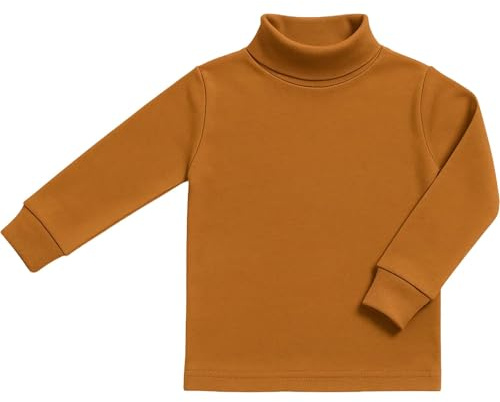 BABIDU Unisex Kinder Halbhochhals-Halbrollkragen-Unterhemd, Unisex Jungen und Mädchen Unterwäsche von 2 bis 16 Jahren, Langarm-Unterhemd aus Baumwolle und Polyester, Thermo-Plüschstoff