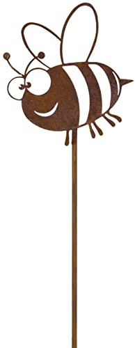 B2S BACK2SEASON Metall Stecker Biene filigran Edelrost Rostfigur Gartenstecker Dekoration H=51 cm