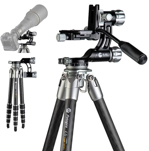 Fotopro 55 Inch Carbon Fiber Tripod Gimbal Head Professional Camera Tripod for DSLR Astronomy Shooting Bird Photography