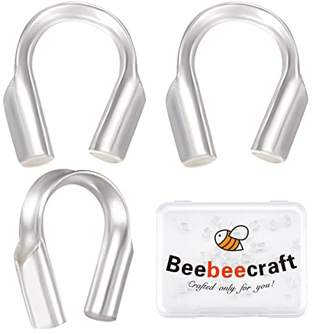 Beebeecraft 40 Stück 925 Drahtwächter Aus Sterlingsilber In U-Form Drahtschutzschlaufen 0.6 mm Gewindeschutz Für Die Schmuckherstellung Ohrringe Armbänder Halsketten