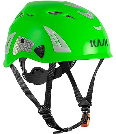 KASK Skyddshjälm Superplasma HI VIZ – arbetsskyddshjälm, vridhjul, reflexremsor, EN 397, färg: ljusgrön