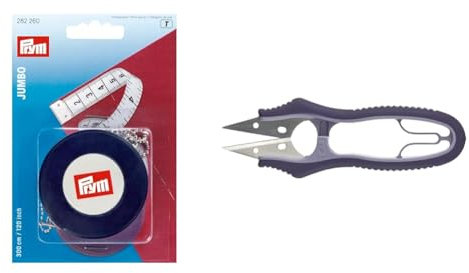 Prym 282260 Centimètre Enrouleur Jumbo, 300cm/120pouces & professionnel coupe-fils 4 1/2'' 12 cm, violet