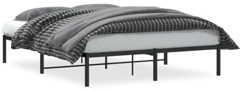 vidaXL Sängram metall svart 150x200 cm, säng, metallsäng, metall sängram, sängar, metallsängar, metall sängramar, gästsäng, gästsängar, enkelsäng
