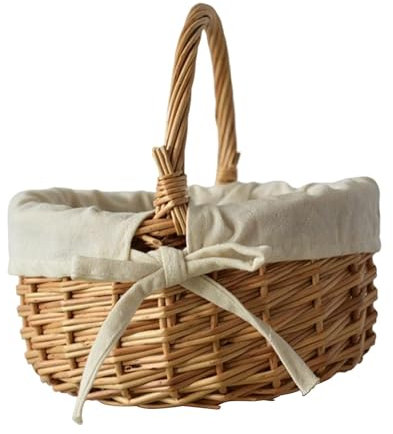 Panier De Rangement De Pâques En Osier, Panier De Rangement Pour La Chasse Aux Œufs De Pâques, Panier De Rangement Pour L'artisanat De Cuisine, Osier Blanc Français Shabby Chic, Paniers De Pâques Avec
