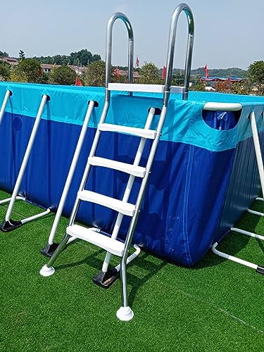 BOTOWI Escalera De Piscina De Seguridad De 52, Escalón De Piscina De 4 Escalones, Escalón De Escalera De Piscina De Acero Inoxidable Piscinas sobre El Suelo con Capacidad De Peso 500 Libras