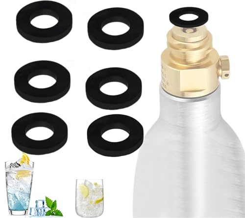 QIUMING 6 pezzi guarnizione ad anello di tenuta CO2 Bottle guarnizioni di ricambio per cilindri C02 per Sodastream CO2 bottiglia Casa ugello riparazione Ugello Accessori di Riparazione (nero)
