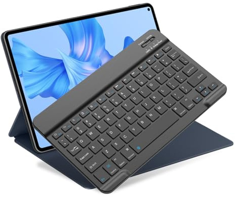 Bluetooth Keyboard for iPad 10th Generation, iPad Pro 13/12/11/10/9/8/7 inch, iPad Air 13/11th Gen, iPad Mini, Samsung Xiaomi Tablets, etc. - Slim Wireless Portable Travel Office Computer Accessories