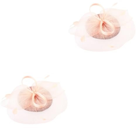 SHERCHPRY 2sätze Pillbox Hat Für Frauen Mit Schleier Und Federn Elegantes Headwear Für Hochzeiten Teepartys Und Cocktail-Events Retro Und Stilvoll Champagnerfarbe