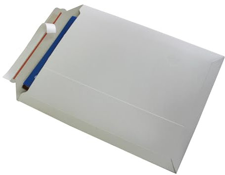 Versandtaschen weiß ungestrichen Vollpappe Karton DIN A5+ - flach: 270x215mm / aufgestellt 240x165x50mm (Artikel: PS.192) (500)