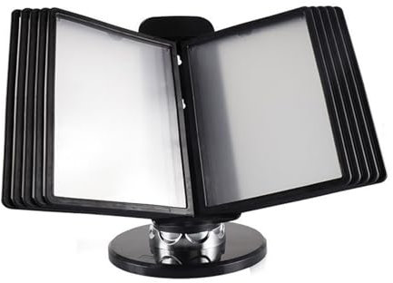 THYXGS A4/A5 Desktop-Referenz-Organizer, Drehbarer Dokumentenhalter Zum Umblättern, 10 Seiten (20P), Kann An Der Wand Aufgehängt Werden, Für 210 X 297 Mm/148 X 210 Mm Papier