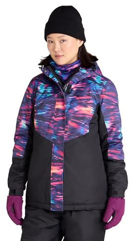 Mountain Warehouse Dawn Womens Ski Jacket - Snowproof, Warm Ladies Jacket, Fleece Lined Ski Coat, Adjustable Cuff, Hem & Hood - Ideal Ski Clothes In Winter Dark Purple Women's Size 16