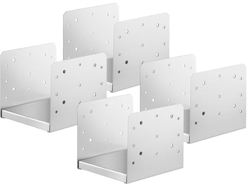 8x 8 Post Base, 4Pcs Stainless Steel Adjustable Post Anchor Bracket(Internal 7.8 x 7.3), Adjustable Post Base for Pavilion Deck Porch Handrail Railing Support Decorative Anchor Plate
