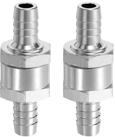 QUARKZMAN 2Pcs Válvula Retención Combustible 10mm (3/8) Plateado