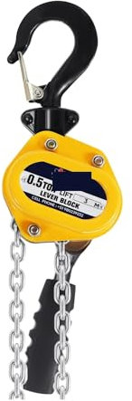 YQCXG Manual Winch 0.5T 0.25T Chain Hoist Anti Rust Manual Chain Block 10ft 3m With Two Hooks For Lifting Pulling Dragging Construction Multi function(0.25 Ton)