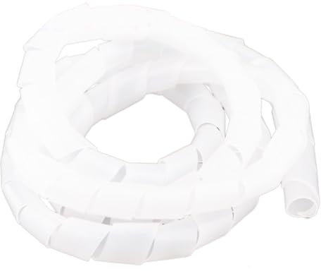 ANSIEDIO Kabelschlauch Kabelspirale Spiralband Kabelschutz Flexibler Spiralschlauch Kabelorganisation, Weiß Φ25mm (Länge 3m)