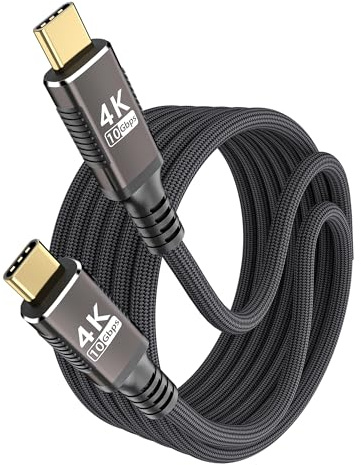 KMMXXCPM Cavo USB C lungo 3 metri Compatibile con Thunderbolt 3,Cavo Type-C 3 m Ricarica Rapida PD3.0 100W/20V/5A,USBC 3.1 10Gbps Trasferimento Dati,Video 4K@60Hz/2K@120Hz,per Laptop/Monitor/Hub/SSD.