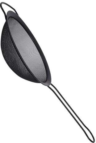 Cabilock Colapasta Acciaio Inossidabile con Setaccio Rete per Cucina per e Ingredienti Polvere Strumento per La Casa Nero