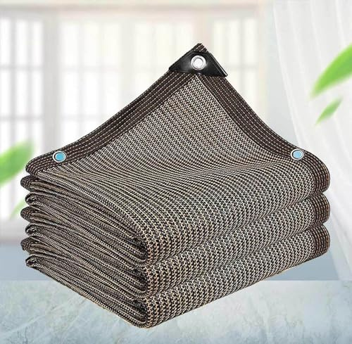 Vela ombreggiante impermeabile, protezione UV al 90%, per pergola, giardino, serra, colore marrone, 6 x 8 m, copertura per patio, recinzione e paesaggistica