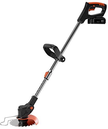 Rasaerba Elettrico rotativo Portatile da 1800 W, Leggero, per potatura e diserbo da Giardino, Batteria da 6000 mA Regolabile