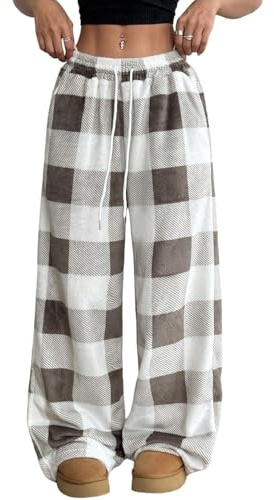 TOFOTL Bas De Pyjama Femme À Carreaux Cordon De Serrage Mit Poches， Pantalon Famille Large Noel Pyjama