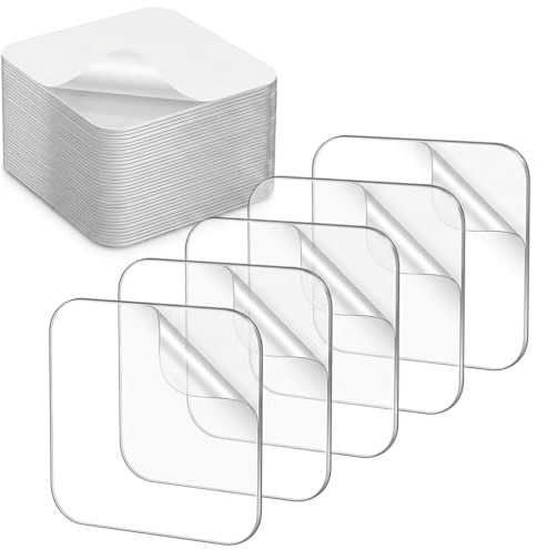 50 Pcs Clear Double Sided Adhesive Pads Heavy Duty Double Sided Sticky Pad | Strong Washable Nano Gel Transparent Patch Traceless Adhesive Mounting Tape for Glass Walls Hanging DIY Craft Home Office
