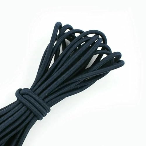 Cordón elástico de 4,0 mm, 5/10 metros, para diademas, cuerda de goma redonda, para prendas de vestir, zapatos, pantalones, cordones elásticos, accesorios de costura para bricolaje - Azul marino - 4
