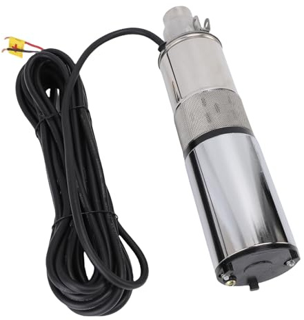 Zhjvihx Dränkbar Solpump, 12V 220W 1,³ 1h Flödande 30m Lyft Vattenpump i Rostfritt Stål med 10m Nätsladd, Brunnspumpar för Farm Ranch Irrigation Well Vattenförsörjning