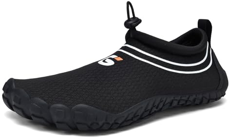 GemChve Scarpe da Scoglio Donna Scarpe da Acqua Uomo Asciugatura Rapida Scarpe Mare Scoglio Traspirante e Antiscivolo Blackwhite 41EU