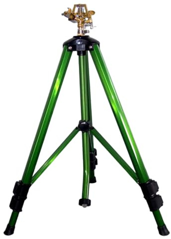 Temeemeg Arroseur trépied 1 pièce, arroseur Robuste avec Hauteur réglable, tête en Laiton à 360 degrés pour l'arrosage de Grandes Surfaces de pelouse et Jardin.