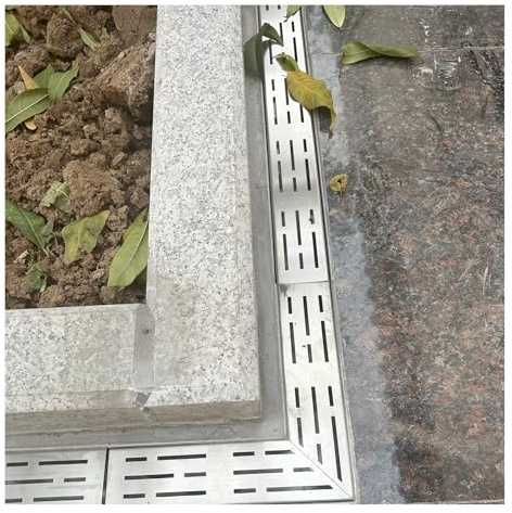 ZXCASDF Canale di drenaggio Stretto in Acciaio Inox 304，Canale di drenaggio in Acciaio Inox，canaletta scolo Acqua piovana Robusto，Filtri Lineari per Grondaie Giardino Terrazza(H4*W4CM/H1.57*W1.57IN)