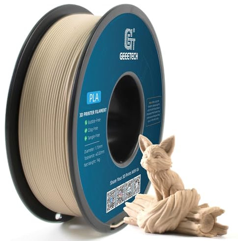 GEEETECH Filament PLA 1.75mm for 3D Drucker 1kg Spool, Holz
