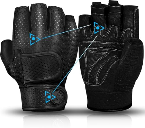 MOREOK Gewichtheber Handschuhe - [3MM Gel] Fitness Trainingshandschuhe für Herren Damen, Krafttraining, Heben, Training, Rudern, Klimmzüge