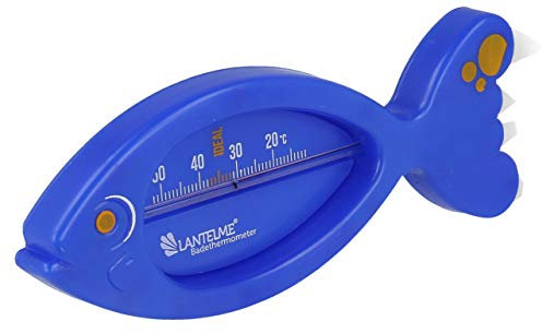 Lantelme Badethermometer Fisch Blau Temperaturanzeige bis 52°C Grad Wassertemperatur | Analog Bade Thermometer für sicheres Baden in Badewanne | Für Baby Kleinkinder Kinder und Erwachsene (Blau)