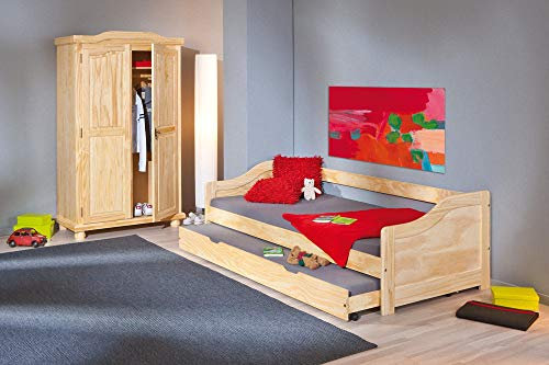 PKline Kojenbett 3 Pers. Lotved 90x200 Natur Schlafzimmer Jugendbett Gästebett Bett