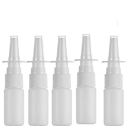 20ML White Empty Plastic Nasal Spray Bottles Pump Sprayer Mist Nose Spray Refillable Bottle For Saline Water Wash Applications Pack of 5