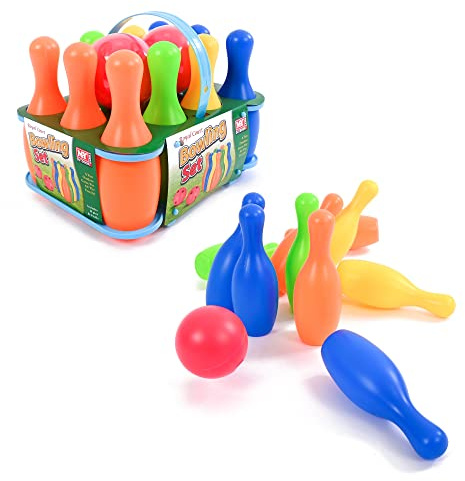 10 Stück Gartenspiele Bowling Set - Garten Kegel Bunte Outdoor Spielzeug und Spiele