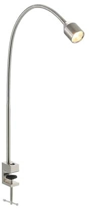 Lindby LED Klemmleuchte 'Hanilo' (Modern) in Alu aus Aluminium u.a. für Wohnzimmer & Esszimmer (1 flammig,) - Tischlampe, Tischleuchte, Leselampe, Nachttischlampe, Wohnzimmerlampe