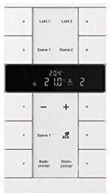 Busch-Jaeger SBR/U10.0.11-884 Raumtemperaturregler mit Bedienfunktion, Busch-Tenton, HVAC-Gerät, 10fach BE, studioweiß matt (2CKA006330A0051)