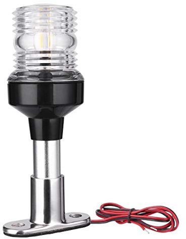 LYCAEA 6 inch 3 Nautical Mile Boat Anchor Light All Around LED Fixed Mount Navigation Light With Stainless Steel Base and Aluminum Tube, 12-24 VDC