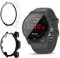 KeeFos 2-Pack Protector Funda Compatible con Garmin Forerunner 255, 9H Anti-Rasguños, PC Protector de Pantalla Funda con 9H Cristal Templado para Garmin Forerunner 255(Negro+Transparente)
