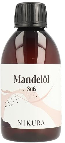 Nikura Sweet Almond Oil - 250ml | for Skin, Hair Growth, Face, Therapy, Body Oil, Scalp & Nails | for Essential Oils | Natural, Vegan & UK | BPA Free