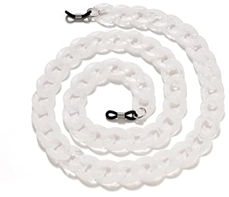 Brillenkette 72Cm Acryl-Sonnenbrillen-Kette Frauen Anti-Rutsch-Lesebrillen-Band-Clip-Maskenhalter-Umhängeband-Lanyard Transparent