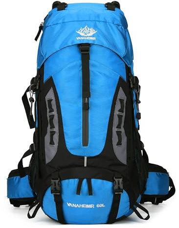60 l Wanderrucksack, Camping-Rucksack, Jagd-Rucksack für Outdoor, wasserabweisend, taktischer Rucksack für Damen und Herren, Tiefes Blau, Large, Outdoor