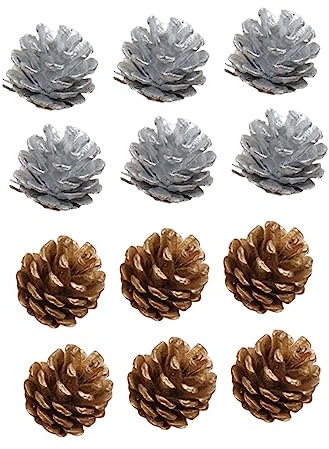 Cabilock 18stücke Goldene Weihnachtsbaum Anhänger Tannenzapfen Dekoration für Weihnachtsbaum Christbaumschmuck Tannenzapfen