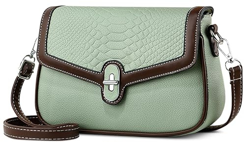 DIRRONA Moda Bolsa De Hombro para Mujer Elegante Pequeño Bolso De Hombro Cuero PU Impermeable Viajar Compras Fecha Trabajar Fiesta Casual Bolsa De Mensajero Bolso Bandolera Verde