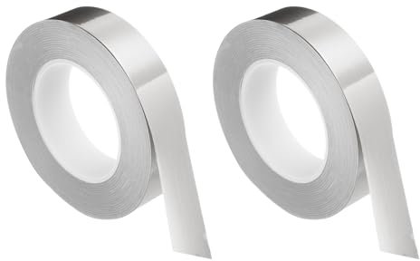QUARKZMAN 2 Rollos de Adhesivo de Azulejos de Papel de Aluminio de 1.2 x 164 Pies Cinta de Sellado de Brechas de Decoración Impermeable para Pared de Cocina Plateado