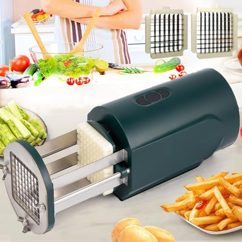 flatpincololee Kartoffelschneider Aus Edelstahl, Professioneller Kartoffelschneider Für Zuhause/Gewerblich Mit 1/2 Und 3/8 Ersatzkopf,Pommesschneider, Für Gemüse, Obst