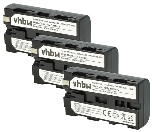 vhbw 3x batteria compatibile con Atomos Ninja 10-bit DTE videocamera camcorder (1800mAh, 7,2V, Li-Ion)